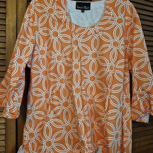 Orange Patterned Women's Top